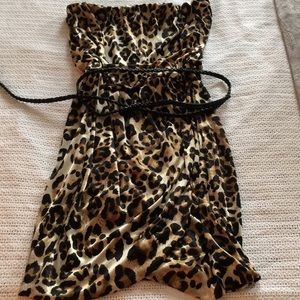 Mini cheetah print dress